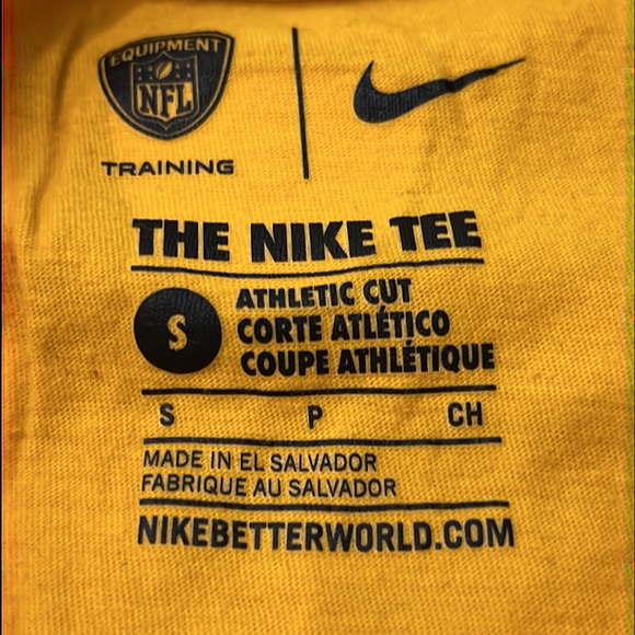 🎉HP 1/26🎉 Size Small NFL Nike Training Steelers Yellow Logo Football T-Shirt - Picture 3 of 4